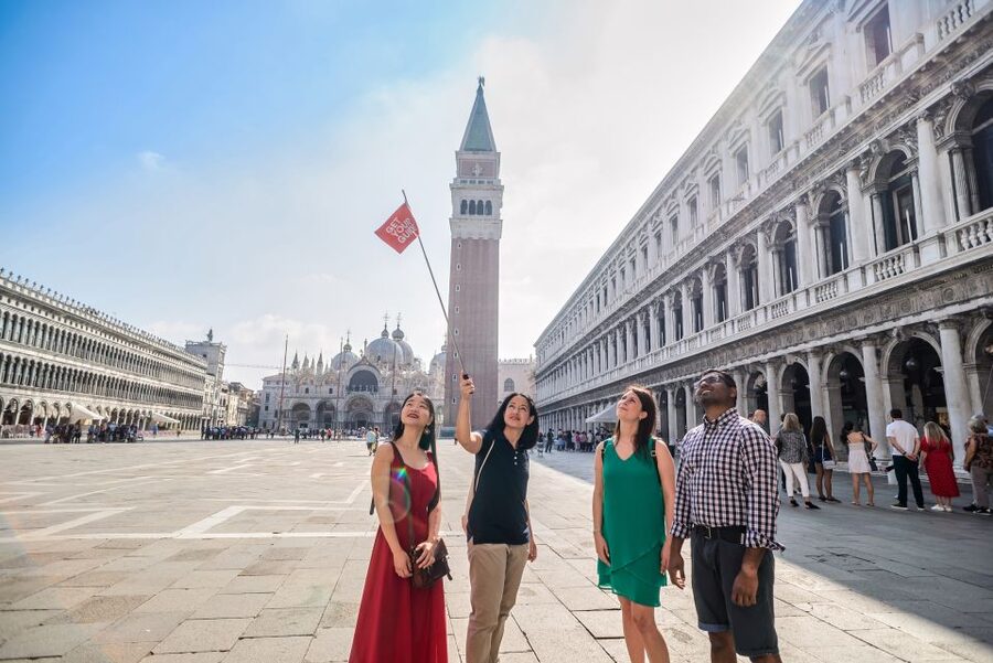 Piazza San Marco, the Campanile and the Basilica in the morning light