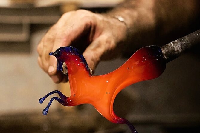 Glass Blowing Demonstration : pickup by wood boat Taxi + local guide - Why this Murano glass blowing stop feels different than most Venice factory tours
