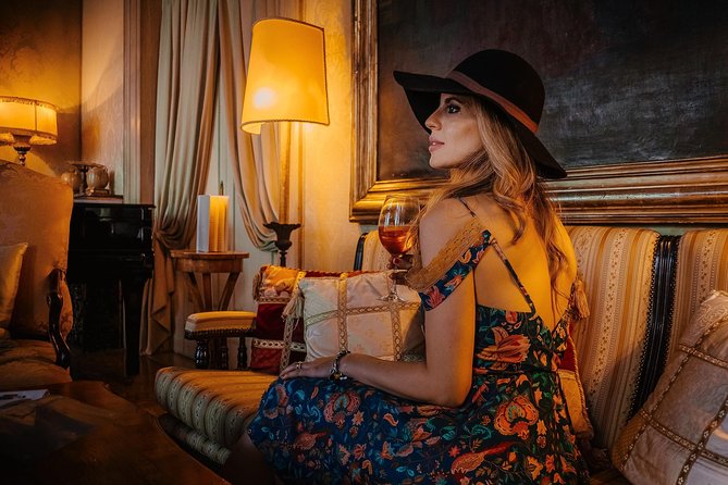 Gondola Ride and Aperitif in a Venetian Palace - Aperitivo hour on a Venetian palace terrace, with sparkling wine and snacks