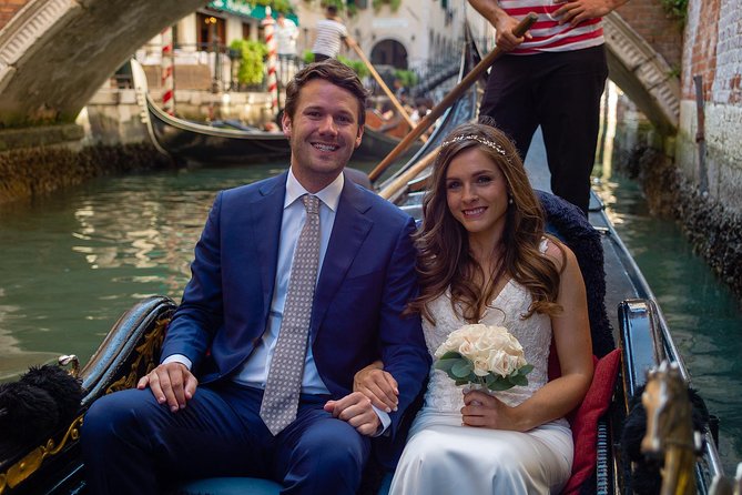 Renew your wedding vows on a romantic gondola - On the water: Grand Canal views, then a quieter vows canal