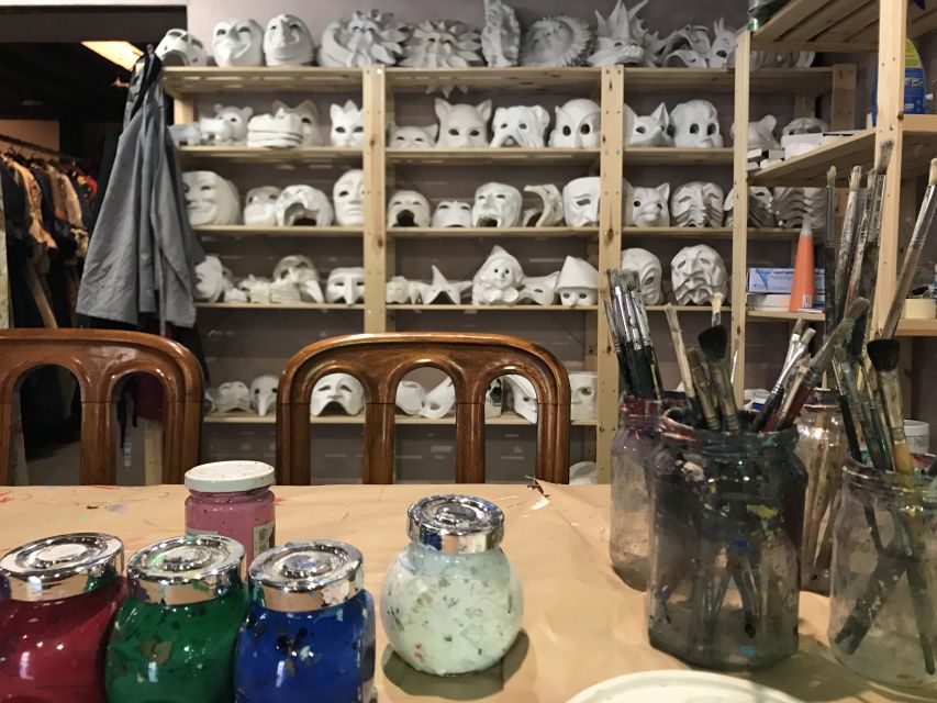 Venice: Paint your own Venetian Mask Workshop - Choosing Your Paper Mache Mask in a Quiet Venice Studio